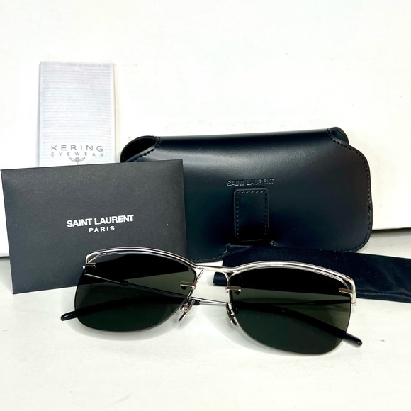 SAINT LAURENT 56mm Oval Cat Eye Sunglasses - Picture 6 of 8